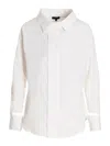 Jejia Asymmetric Cotton Shirt With Button In White