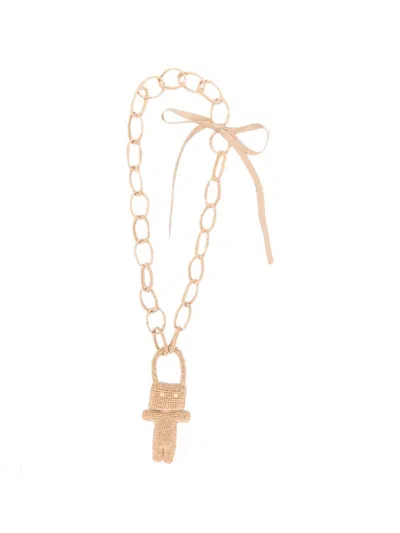 Jejia Beaded Necklace In Gold