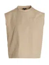 Jejia Sleeveless Blouse With Round Neck In Beige