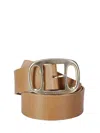 Jejia Leather Gold-tone Buckle Belt In Brown