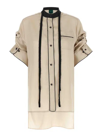Jejia Berta Crinkled Shirt In Neutral