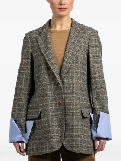 Jejia Birkin Check-pattern Pocket Blazer In Multi