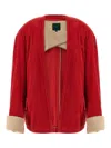 Jejia Corduroy Open-front Jacket In Red
