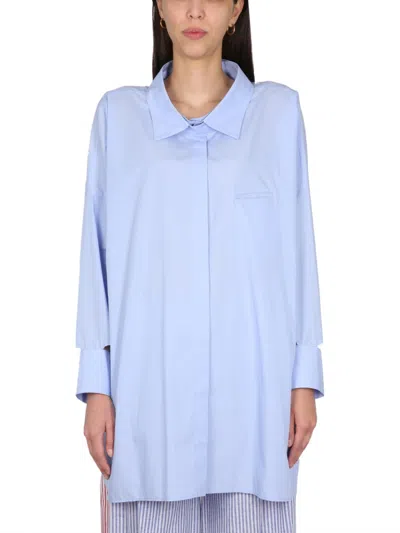 Jejia Blue Loose Solid Shirt