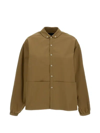 Jejia Tailored Button-down Shirt In Soft Beige In Brown