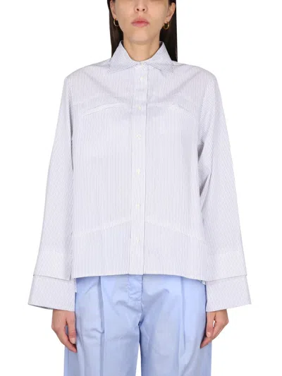 Jejia Button-down Cotton Shirt In Blue