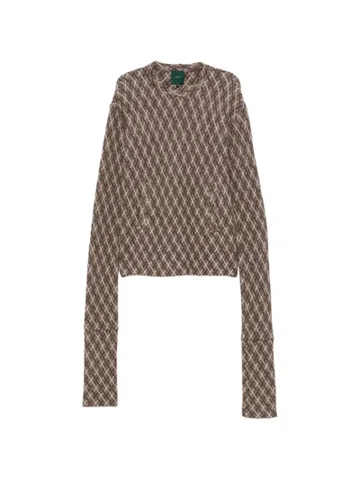 Jejia Carla Patterned Sweater In Brown