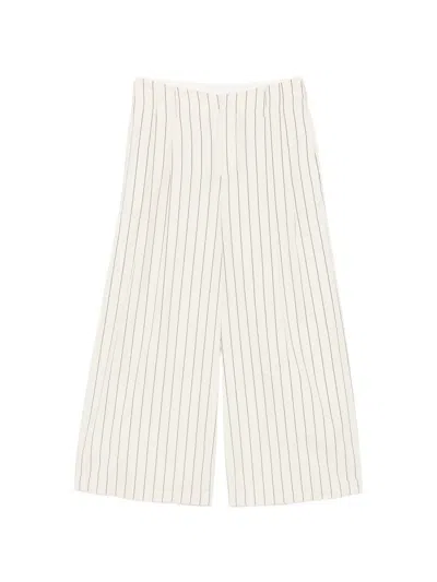 Jejia Charlize Striped Wide-leg Trousers In White