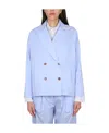 Jejia Charlotte Double-breasted Blazer In Blue