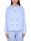 Jejia Charlotte Double-breasted Blazer In Blue