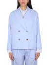 Jejia Charlotte Double-breasted Blazer In Blue