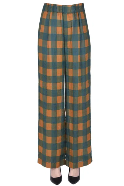 Jejia Checked Print Trousers In Multicoloured