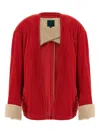 Jejia Corduroy Open-front Jacket In Red
