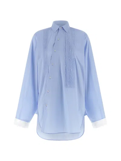 Jejia Crazy Smoking Plissée Shirt In Blue