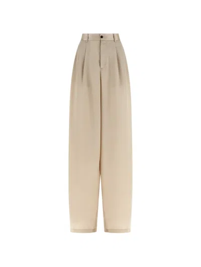 Jejia Crinkled-effect Piped Tailored Trousers In Neutral