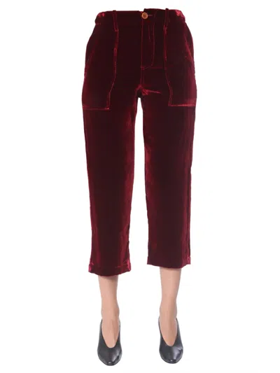 Jejia Cropped Pants In Burgundy