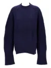 Jejia Fluffy Crew-neck Sweater In Blue