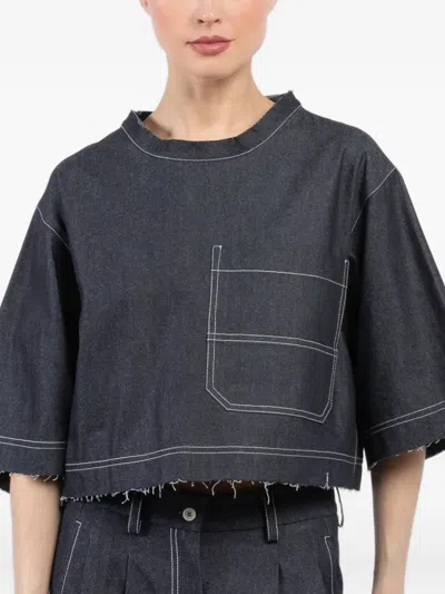 Jejia Frayed Denim Top