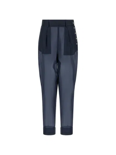 Jejia Giulio Semi-transparent Trousers In Animal Print