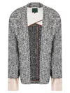 Jejia Oversized Textured Jacket With Removable Cuffs In Multi