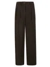 Jejia Katherine Pantalone Over Pinces Velluto In Brown