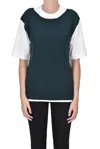 Jejia Knitted Insert T-shirt In Green