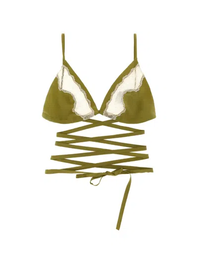 Jejia Lace Insert Anna Triangle Bra In Brown