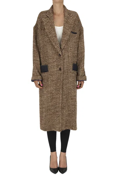 Jejia Liam Oversized Coat In Brown