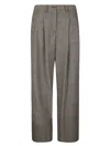 Jejia Lightweight Cotton Trousers With Front Pinces In Brown