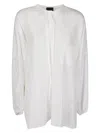 Jejia Long Lightweight Silk Shirt With Tie Collar In White