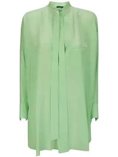 Jejia Long Sleeve Silk Shirt In Green