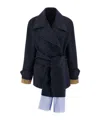 Jejia Long-sleeved Coat In Blue