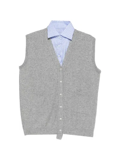 Jejia Maddy Button-up Gilet In Blue