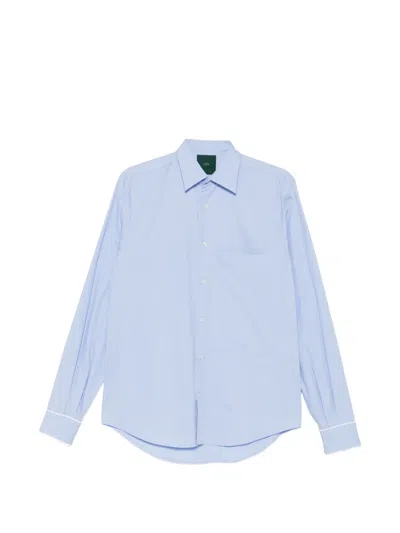 Jejia Mami Piped-trim Chest-pocket Shirt In Blue