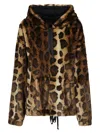 Jejia Oversized Leopard Print Synthetic Fur Hoodie In Animal Print