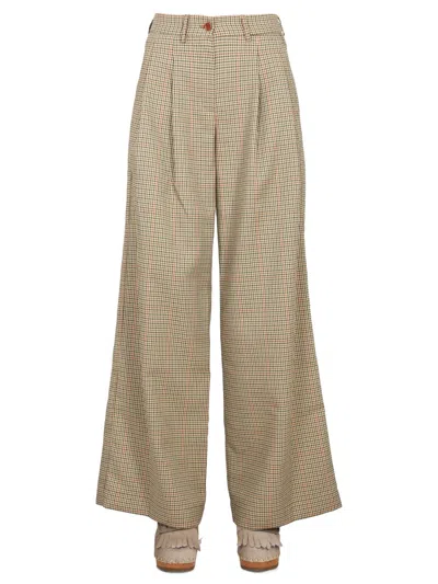 Jejia Pied-de-poule Trousers In Neutral