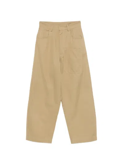 Jejia 패치 포켓 스트레이트 팬츠 In Brown