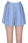 JEJIA PLEATED STRIPED COTTON SHORTS