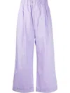Jejia Elasticated-waist Cotton Culottes In Purple