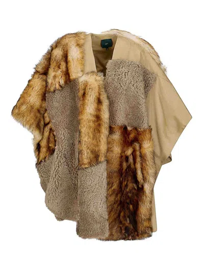 Jejia Romy Fur Cape In Multi