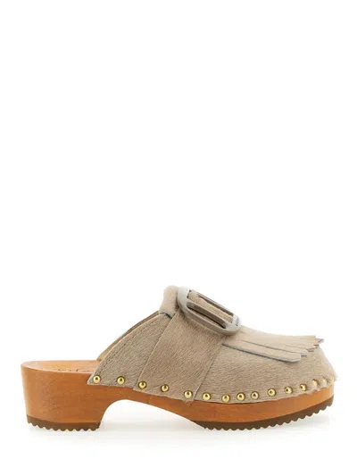 Jejia Seberg Leather Sandal In Dove