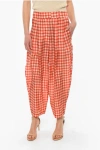 Jejia Silk Ginggam Checked Tilda Wide Pants