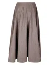 Jejia Structured Half-circle Midi Skirt With Front Zip Closure In Brown