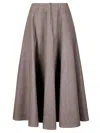 Jejia Structured Half-circle Midi Skirt With Front Zip Closure In Brown