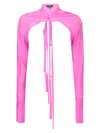 Jejia Sleeves 1 In Fucsia Silk Crepe De Chine