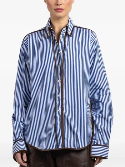Jejia Striped-pattern Shirt In Blue