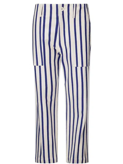 Jejia Striped Trousers In Dark Blue