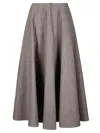 Jejia Structured Half-circle Midi Skirt With Front Zip Closure In Brown