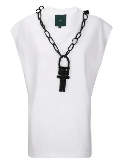 Jejia Tea Robot-chain T-shirt In White