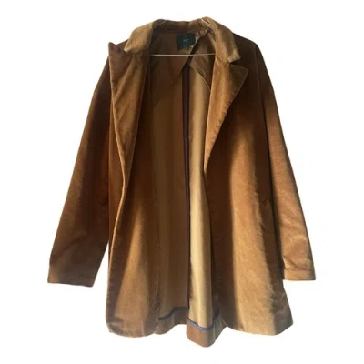 Pre-owned Jejia Velvet Coat In Brown